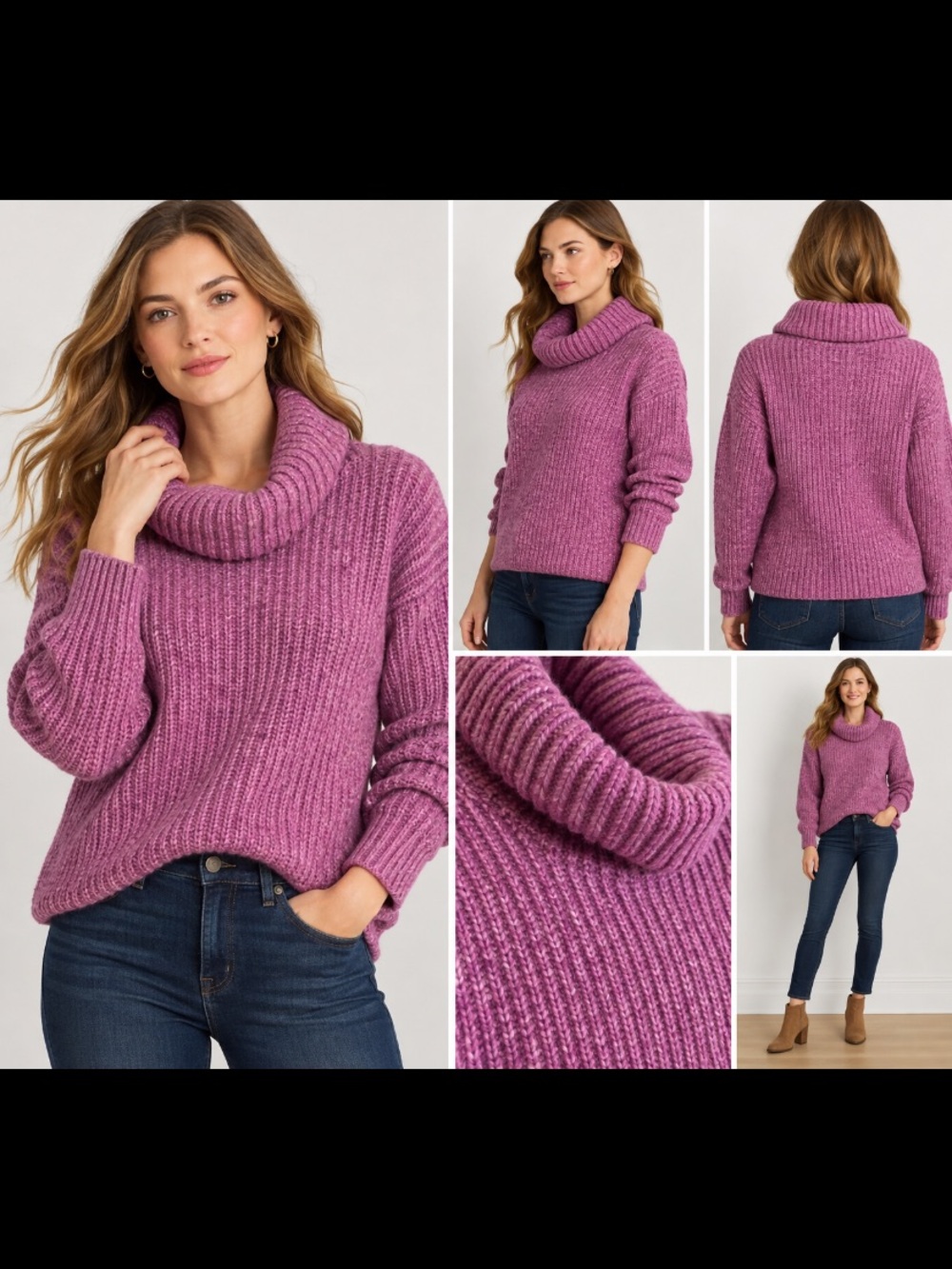 Lauren Ralph Lauren Cozy Ribbed Cowl Sweater - Dusty Rose